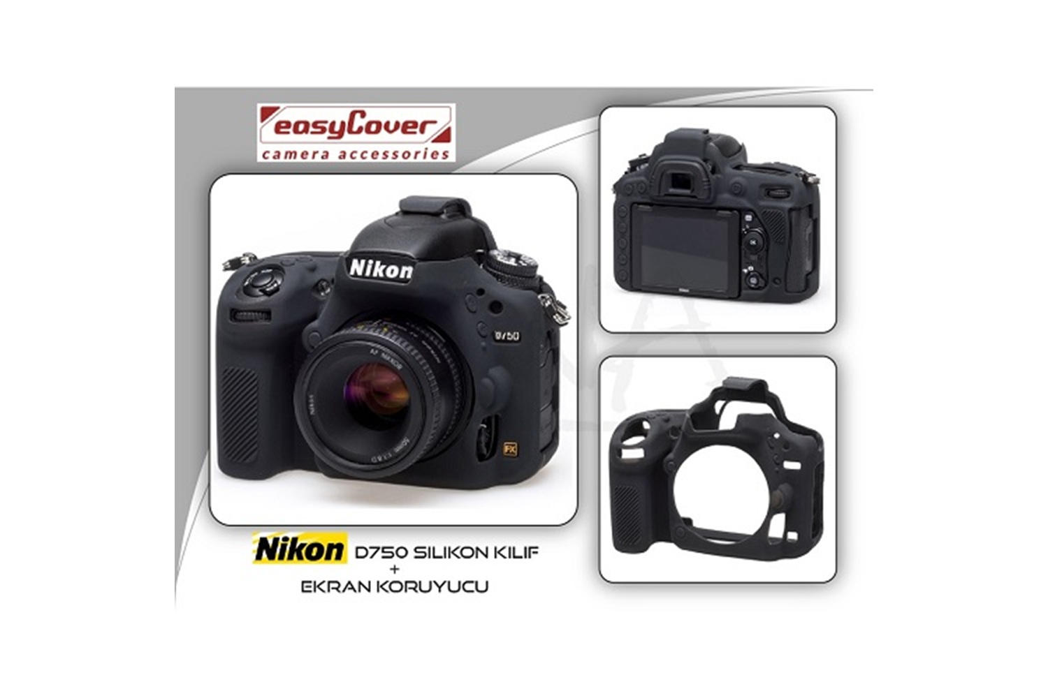 Easycover Nikon D750 Silikon Kılıf Siyah