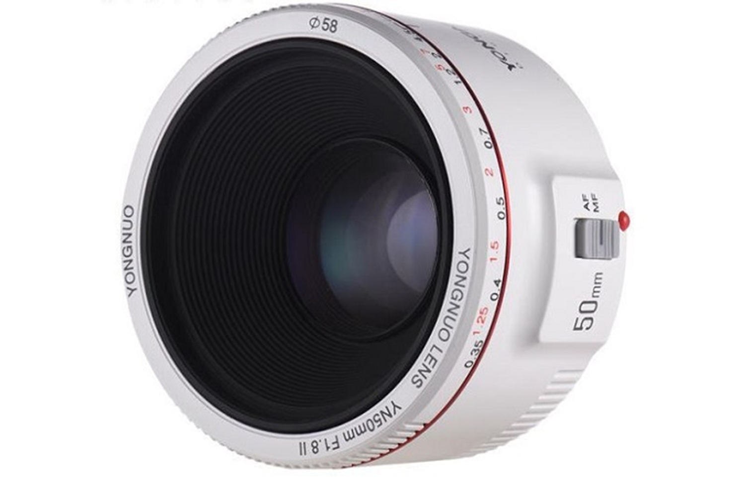 Yongnuo 50mm f/1.8 II Full Frame Otofokus Lens, Beyaz (Canon EF Mount)