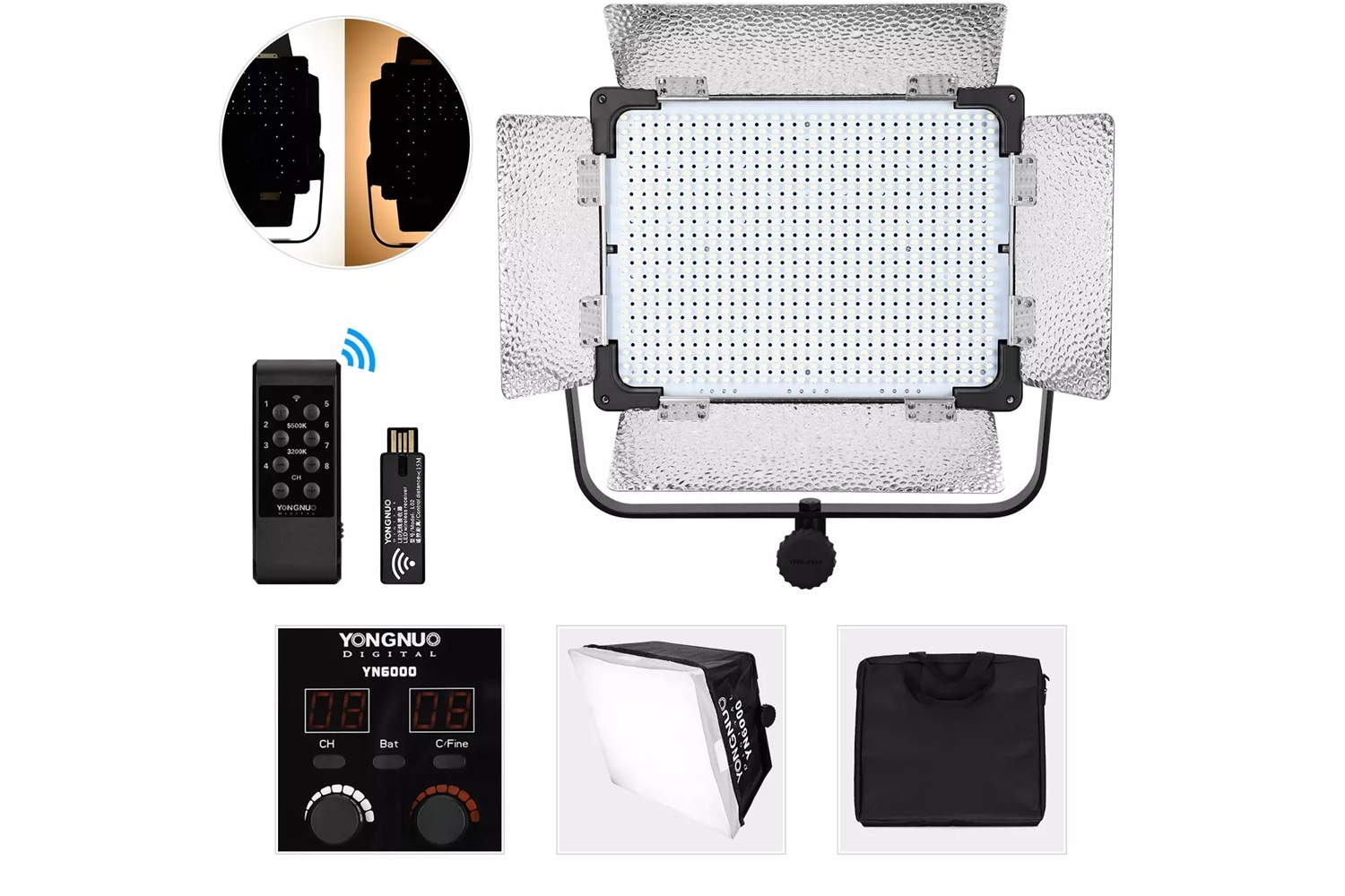 Yongnuo YN6000 Bi-Color Led Işık 3200-5600K