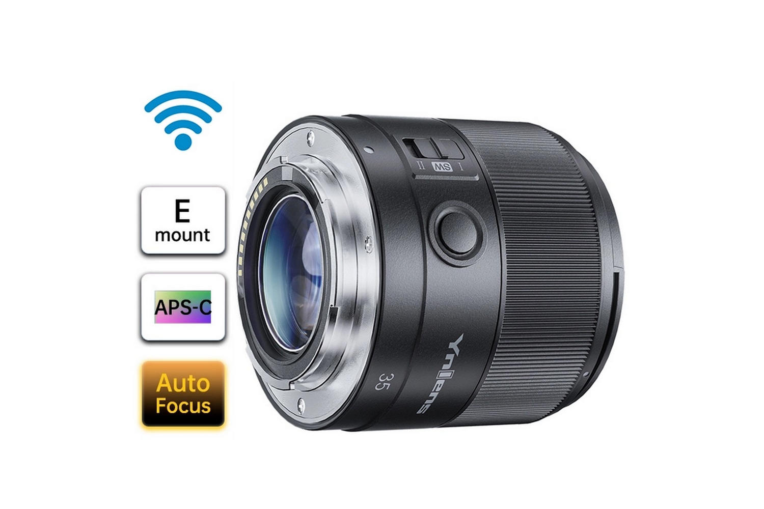 Yongnuo 35mm F1.8S DA DSM WL APS-C Otofokus Wireless Lens, Siyah (Sony E)
