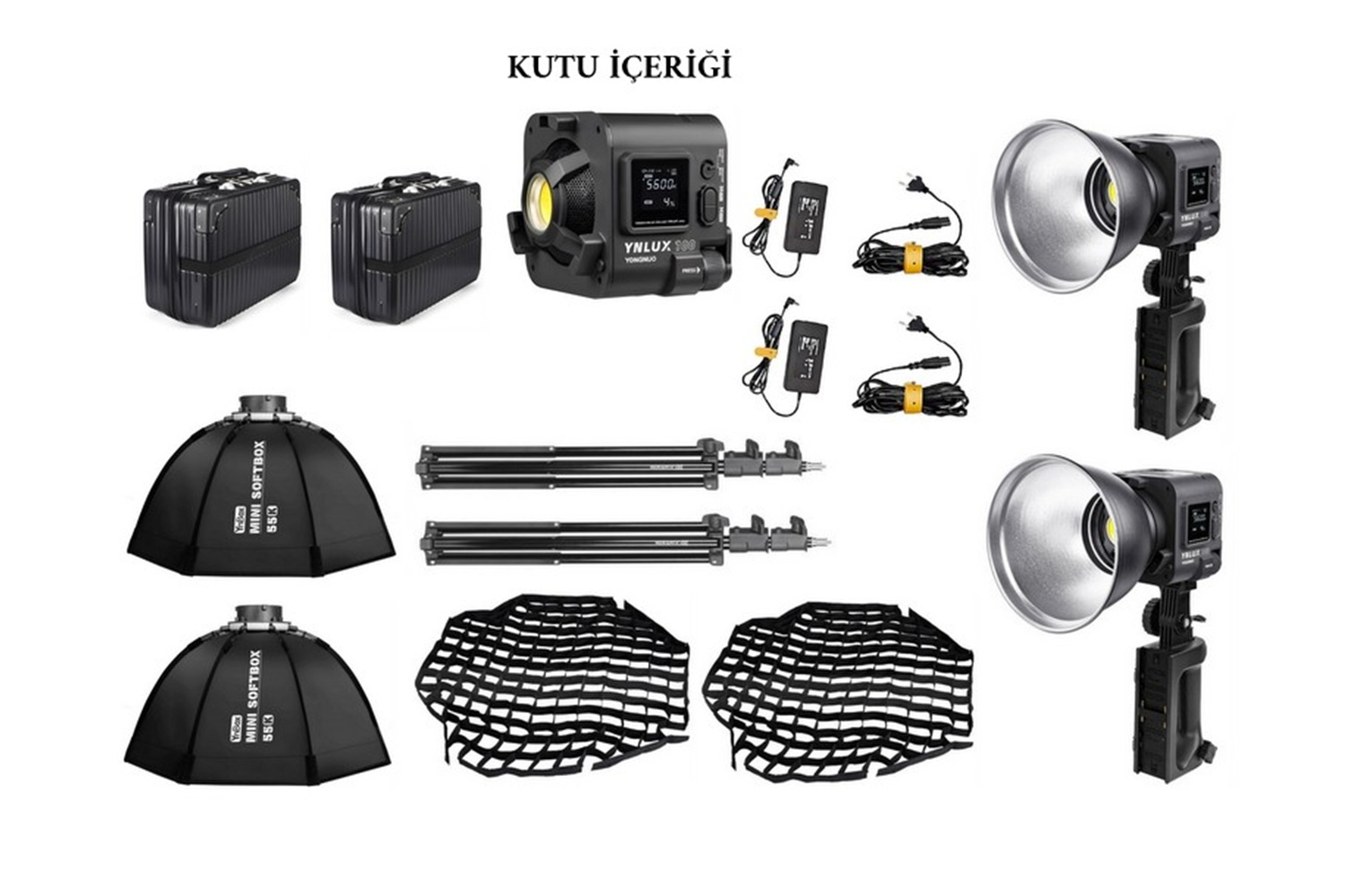Yongnuo YNLUX100 100W Bi-Color COB LED Işık 2'li Softbox Set