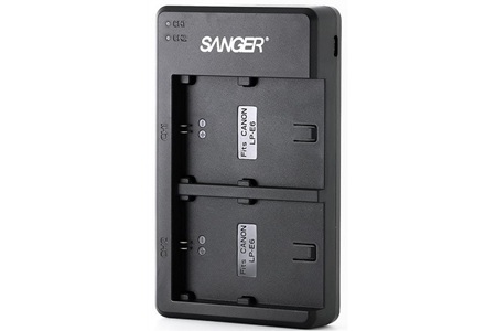 Sanger Canon LP-E6 Batarya Uyumlu İkili USB Şarj Cihazı