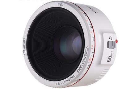 Yongnuo 50mm f/1.8 II Full Frame Otofokus Lens, Beyaz (Canon EF Mount)
