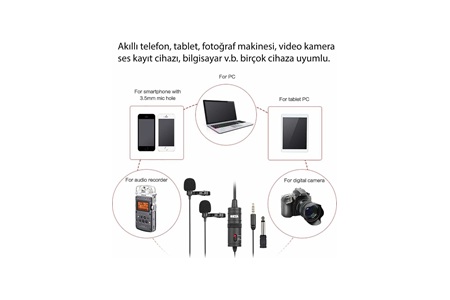 Boya BY-M1DM Çok Yönlü İkili Yaka Mikrofonu