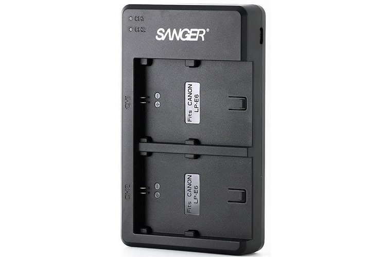 Sanger Canon LP-E6 Batarya Uyumlu İkili USB Şarj Cihazı
