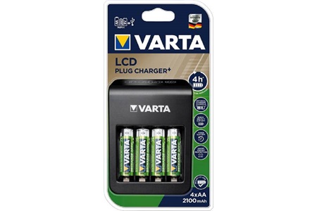 Varta LCD Plug+ Plus Şarj Cihazı + 4*2100 mAh AA Şarjlı Pil