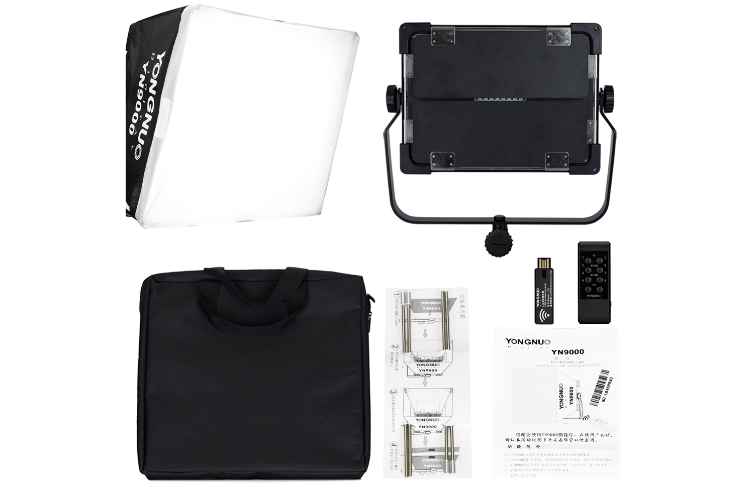 Yongnuo YN9000 Bi-Color Led Işık Dahili Softbox