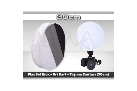 Tewise Tepe Flaşları Uyumlu Flaş Softbox + Gri Kart 30cm
