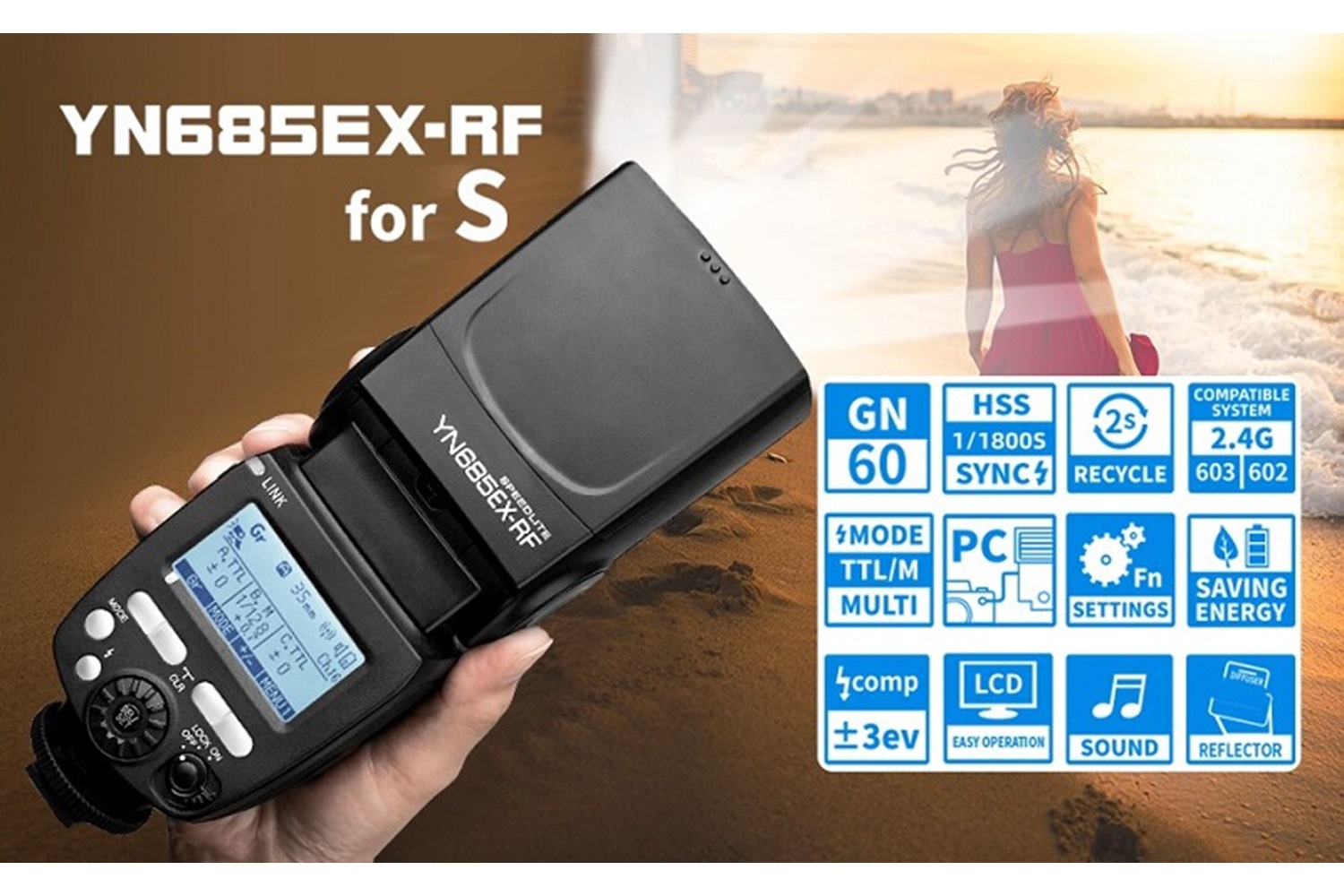 Yongnuo YN685-EX RF Sony Uyumlu HSS TTL Tepe Flaşı