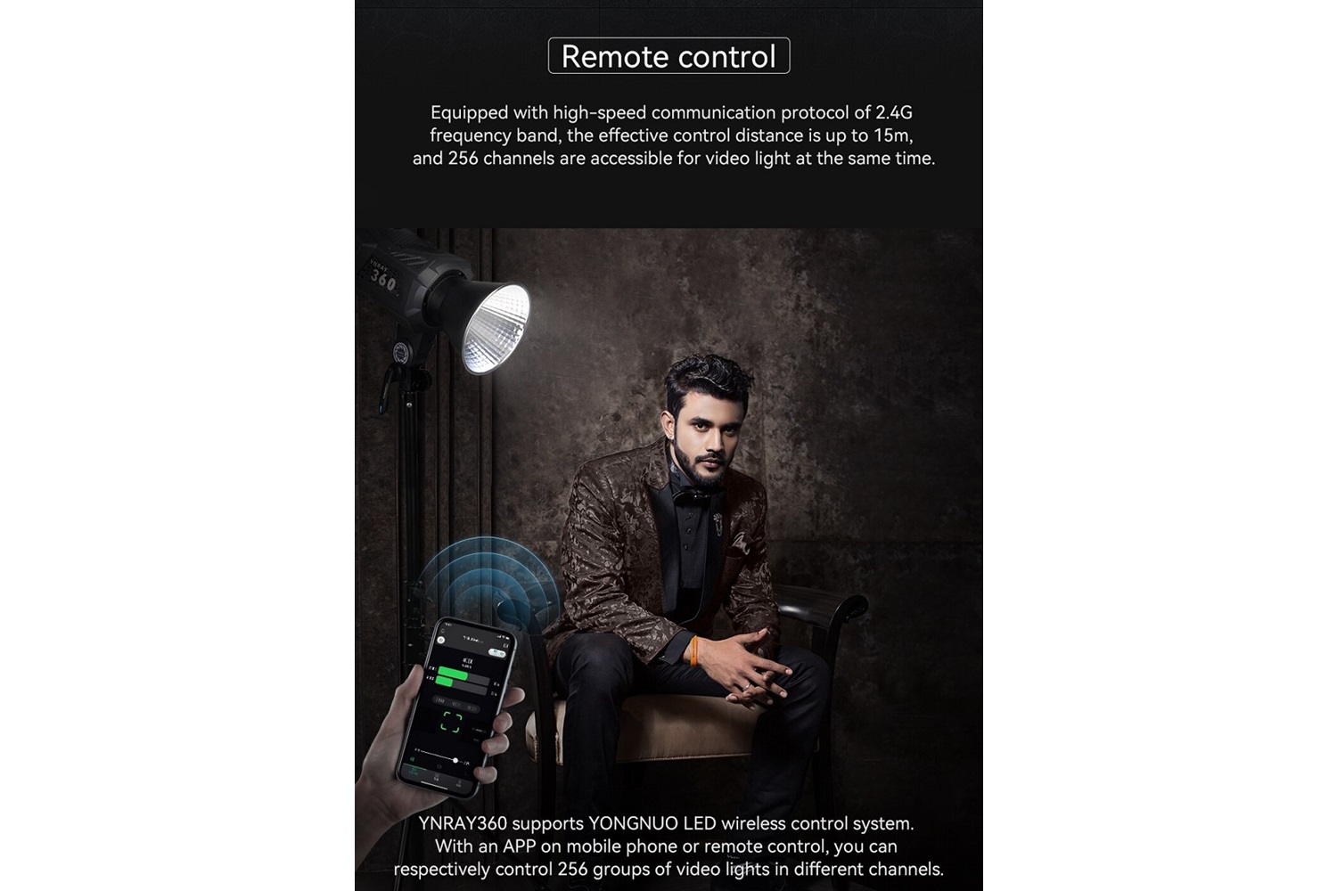 Yongnuo YNRAY360 DMX 360W Bi-Color COB LED Işık (Kit Versiyon)
