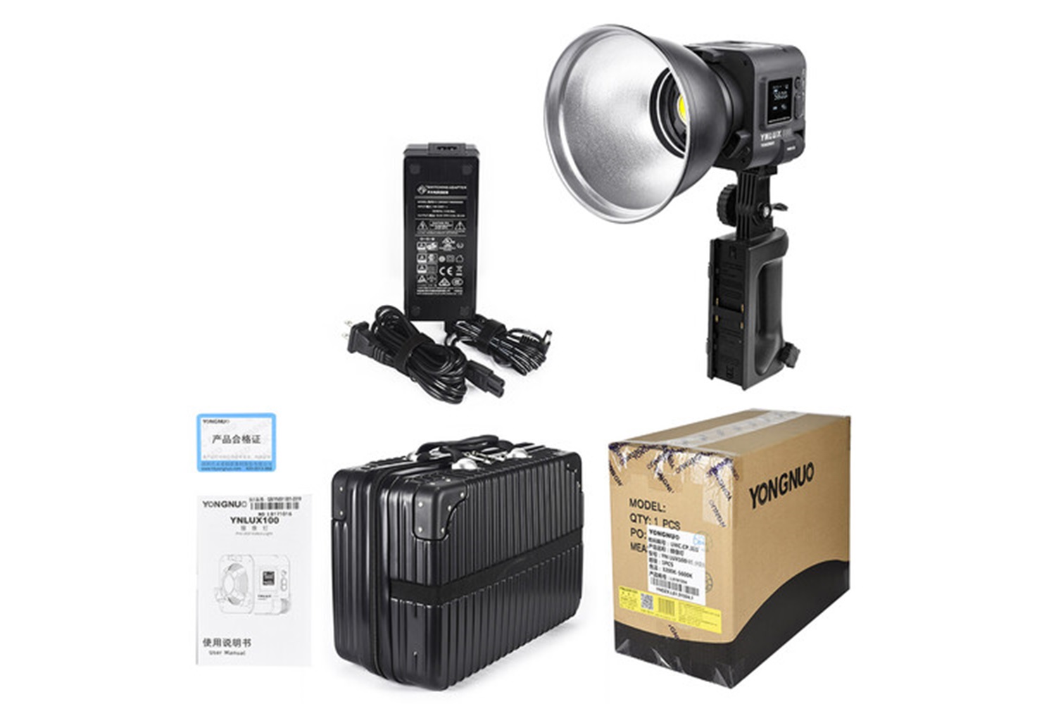 Yongnuo YNLUX100 100W Bi-Color COB LED Işık-Siyah Kasa (Kit Versiyon)