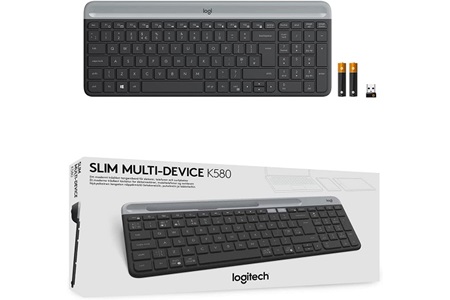 Logitech K580 Ultra ince Çoklu Cihaz Özellikli Türkçe Bluetooth Klavye - Siyah