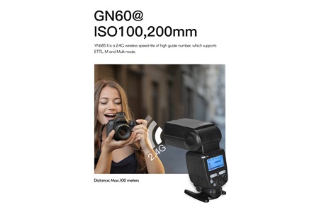 Yongnuo YN685-II C Dahili Alıcılı Canon Uyumlu HSS TTL Tepe Flaşı