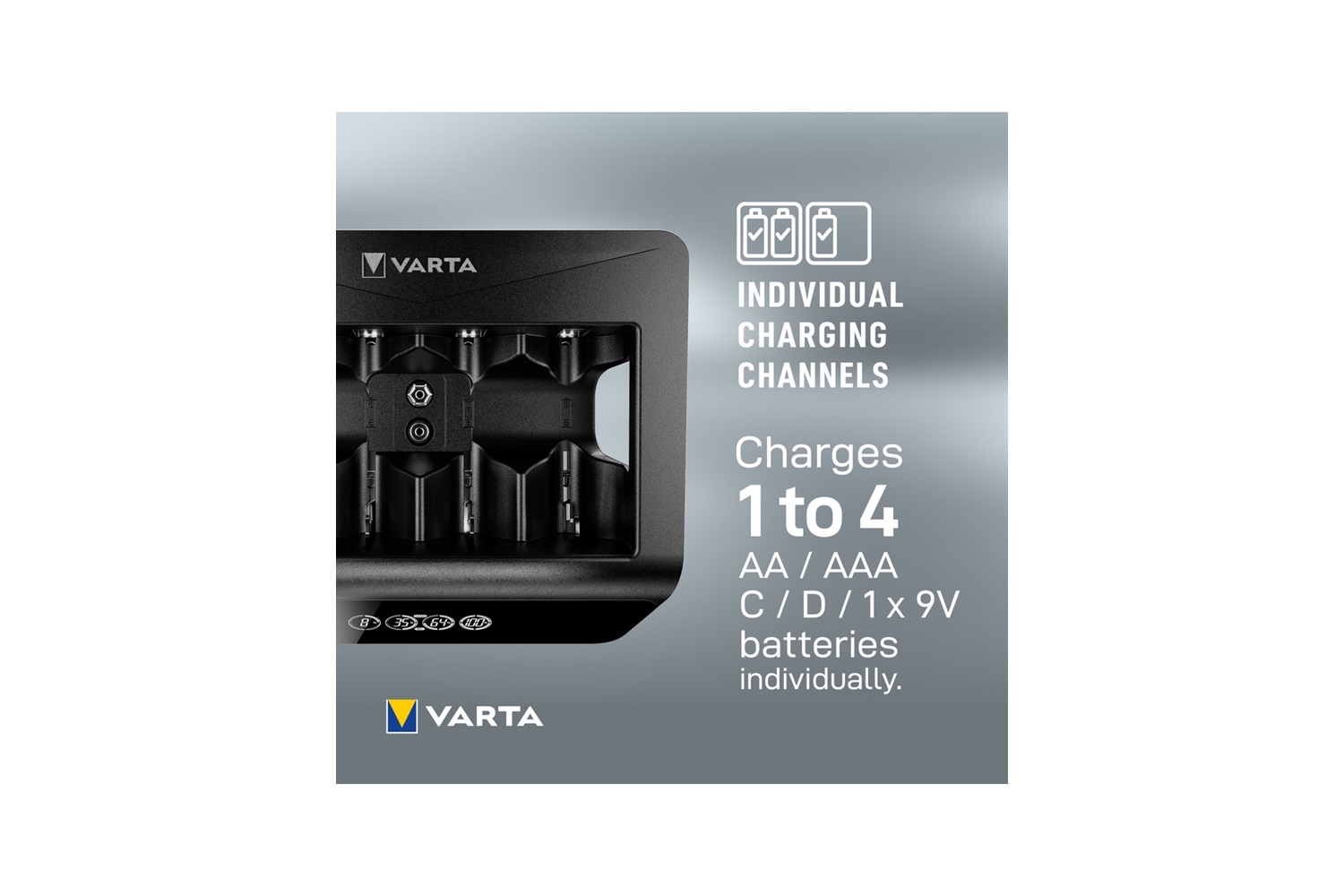 Varta LCD Universal Şarj Cihazı AA,AAA,9V,C,D Uyumlu