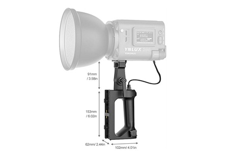 Yongnuo 2-NPF Batarya Handle YNLUX200 Led Işık Uyumlu, Siyah