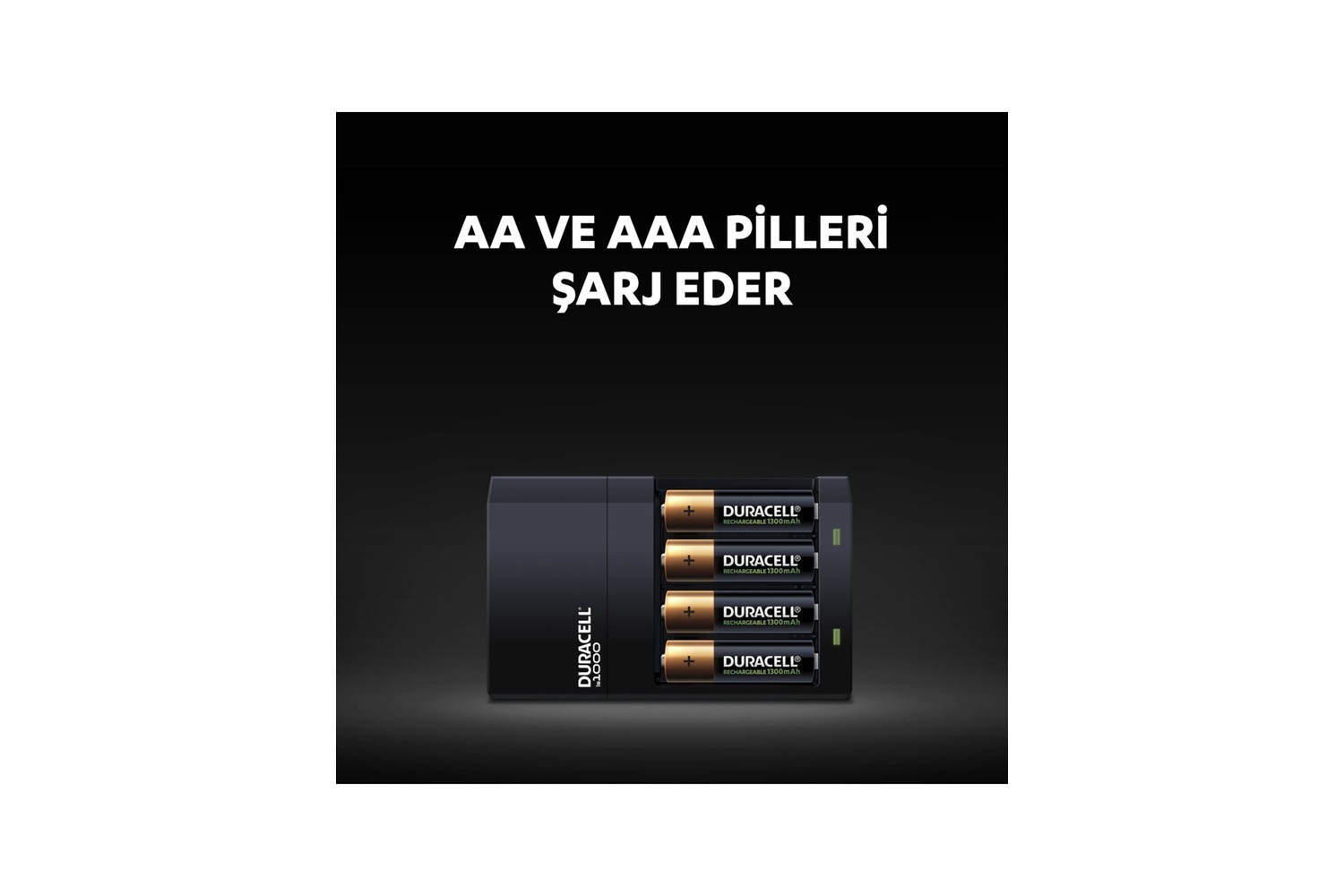 Duracell Cef14 4 Saat Pil Şarj Cihazı, 1 adet + 2'şer adet Şarj Edilebilir AA ve AAA Pil