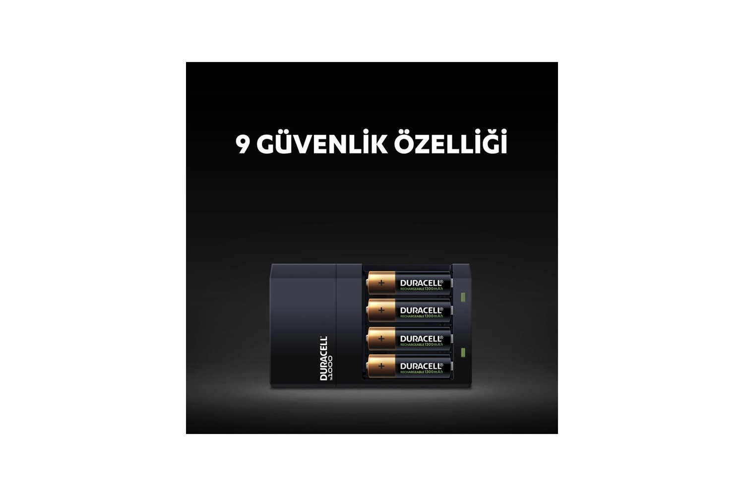 Duracell Cef14 4 Saat Pil Şarj Cihazı, 1 adet + 2'şer adet Şarj Edilebilir AA ve AAA Pil