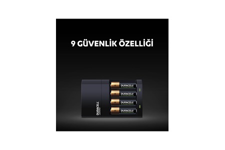 Duracell Cef14 4 Saat Pil Şarj Cihazı, 1 adet + 2'şer adet Şarj Edilebilir AA ve AAA Pil