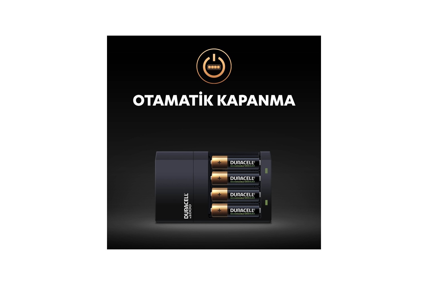 Duracell Cef14 4 Saat Pil Şarj Cihazı, 1 adet + 2'şer adet Şarj Edilebilir AA ve AAA Pil