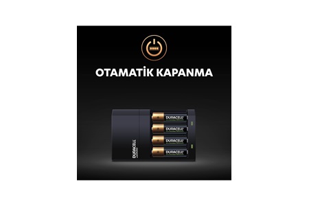 Duracell Cef14 4 Saat Pil Şarj Cihazı, 1 adet + 2'şer adet Şarj Edilebilir AA ve AAA Pil