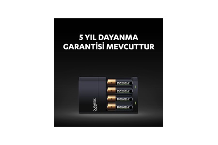 Duracell Cef14 4 Saat Pil Şarj Cihazı, 1 adet + 2'şer adet Şarj Edilebilir AA ve AAA Pil