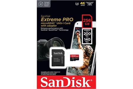 SanDisk Extreme Pro 256GB MicroSDXC 200MB/s Hafıza Kartı SDSQXCD-256G-GN6MA