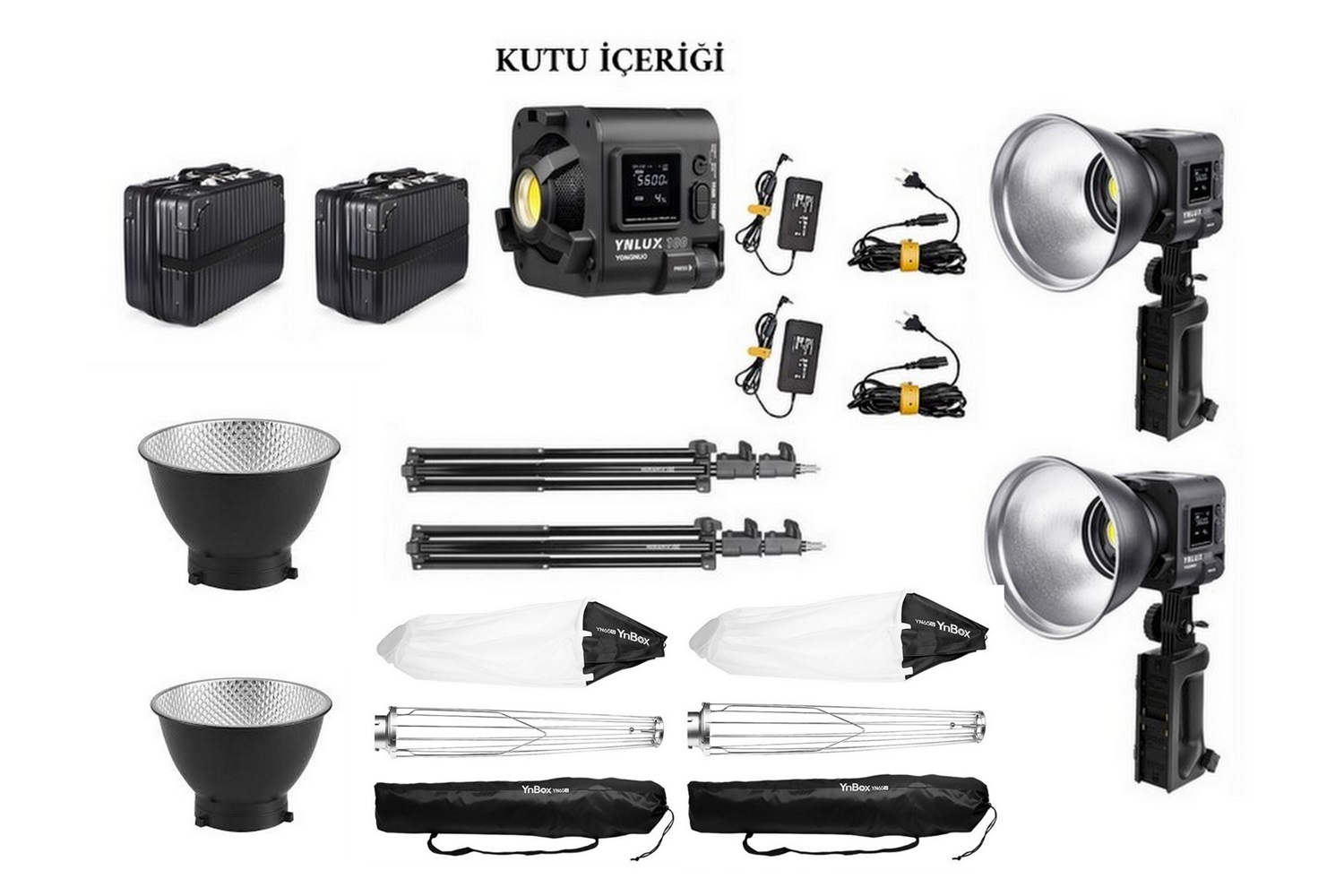 Yongnuo YNLUX100-RGB LED Işık 2'li Lantern Softbox Set