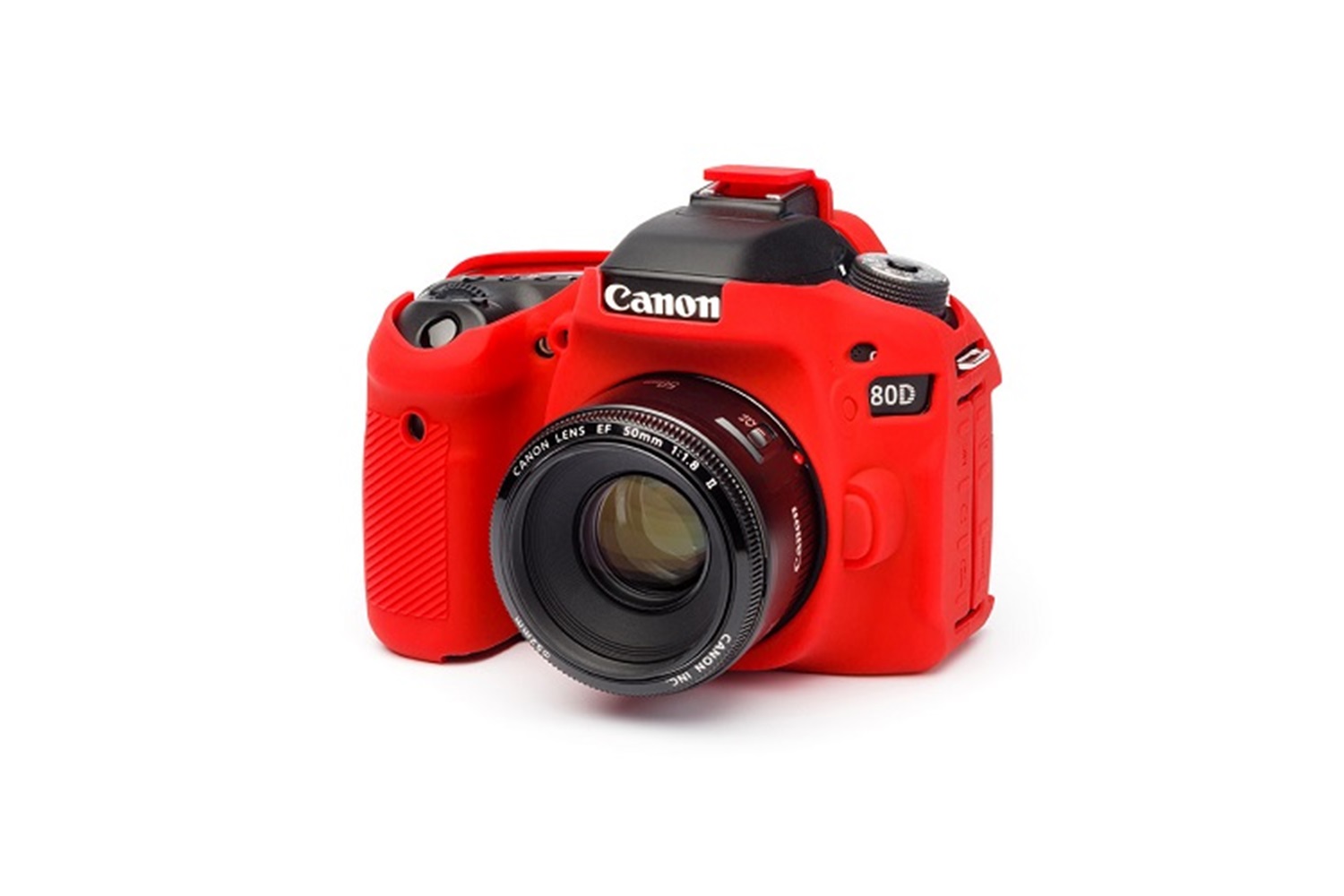 Easycover Canon 80D Silikon Kılıf Kırmızı