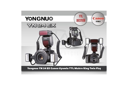 Yongnuo YN24-EX Canon Uyumlu TTL Twin Makro Ring Flaş