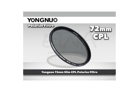 Yongnuo 72mm Slim CPL Polarize Filtre